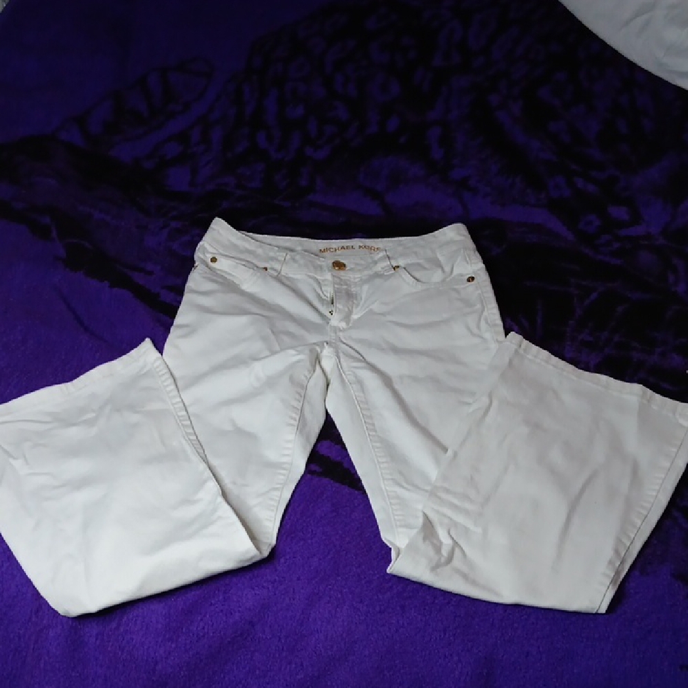Michael Kors White Selma Flare Pants